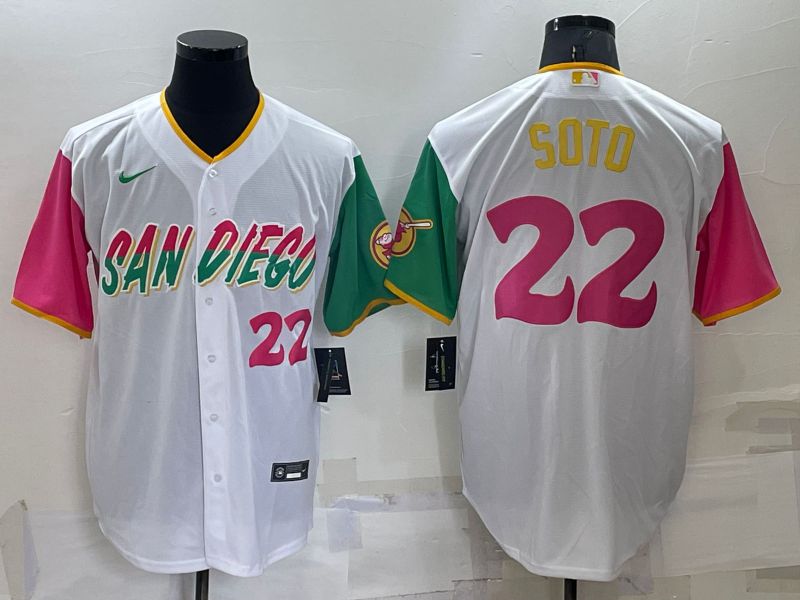 Men San Diego Padres #22 Soto White City Edition Game Nike 2022 MLB Jersey